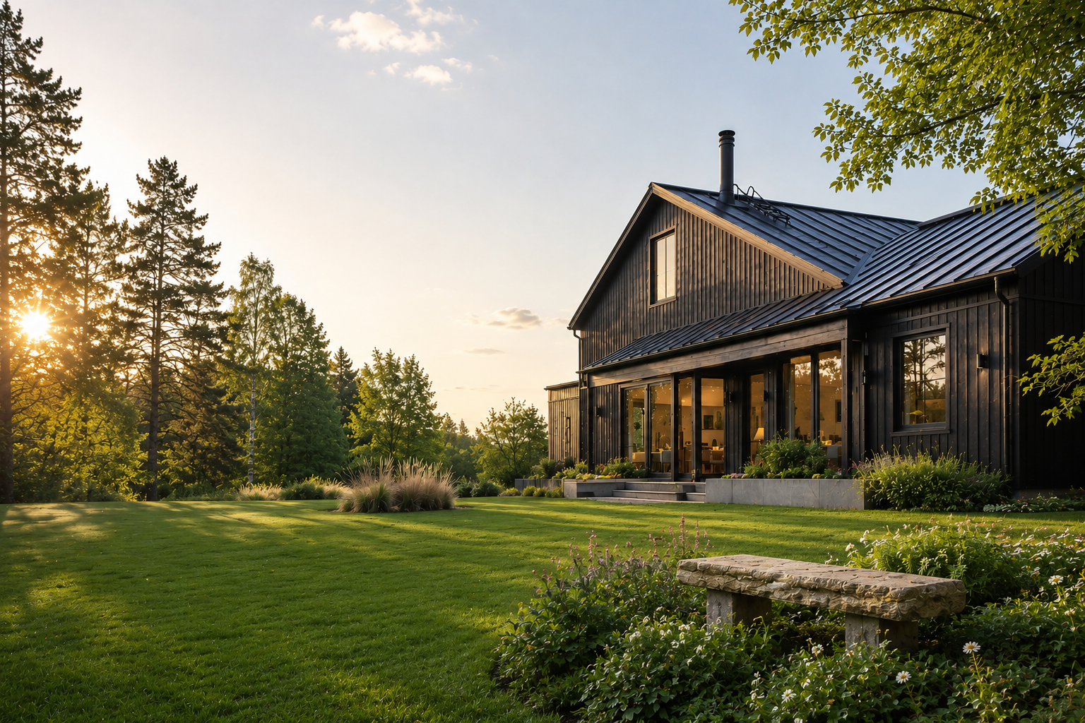 Modern svensk villa fotograferad för Hemmapartner